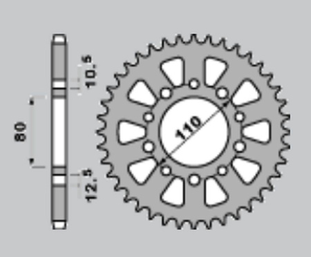 Zębatka tylna 334 44 (a4150334440) honda cb/cbr 1000 '84-'89