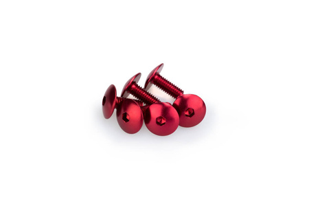 Śruby z anodyzowanego aluminium blister 6 wypukłych śrub m6x15mm czerwone