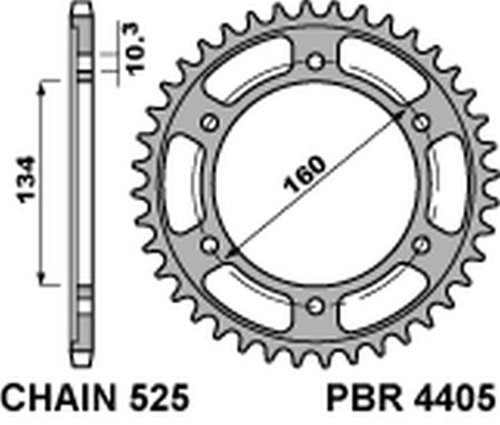 Zębatka tylna 4405 43 c45 honda cbr 600rr '03-'15, cbr 600f '01-'19, cbr 1000rr '17-'20 (jtr1307.43) (łańc. 525) = jtr1317.43
