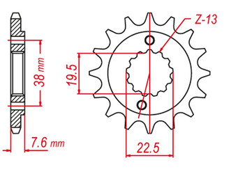 Zębatka przednia 2116 16 suzuki ltr 450 '06-'10, ltz 400 '03-'12, rmx 450 '10-'13, kawasaki kfx 400 '03-'06, hyosute 450