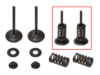 ZAWORY SSĄCE (KOMPLET 2 SZT. ZAWORÓW ZE SPRĘŻYNAMI I PODKŁADKAMI) KAWASAKI KXF 450 '06-'08 (KXF450) KFX 450 R '08-'13 STALOWE (35,95X5,45X83,3MM)