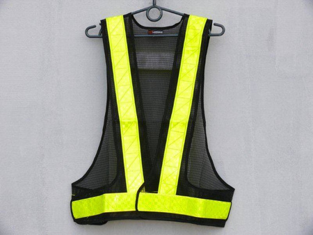 Kamizelka siatkowa z pasami odblaskowymi zapinana na rzep rozmiar s