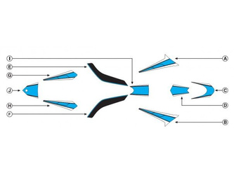 Zestaw Naklejek Puig Do Yamaha T-Max 530 12-14 (Niebieskie 7913)