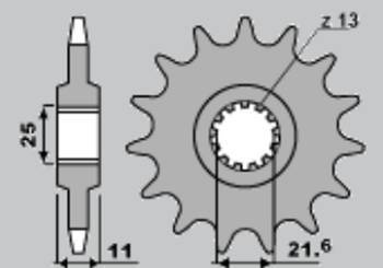 Zębatka przednia 2142 16 yamaha r6 '06-'14 (525)