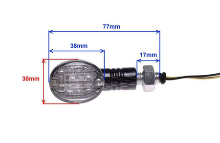 Kierunkowskaz led lewy tył biały klosz carbon