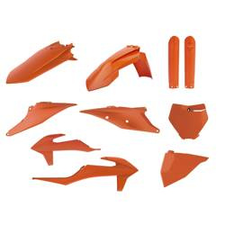 Komplet plastików ktm sx/sx-f '19-'22 w zestawie tablica przednia (8666400001) i osłony amortyzatorów (8398600005) kolor pomarańczowy