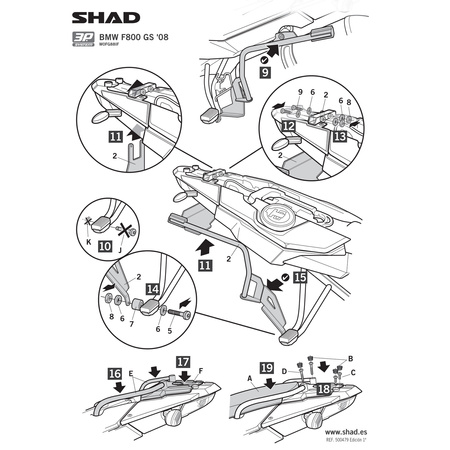 Stelaż do kufrów bocznych Shad 3P do BMW F800GS