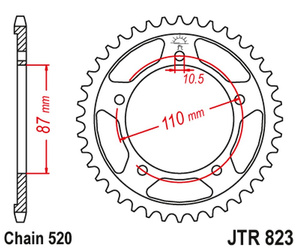 zębatka tylna 795 39 suzuki gs 500 e/f 88-10 (79539jtzbk) (łańc. 520) kolor czarny