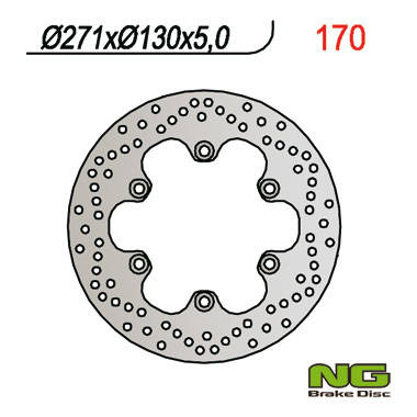 Tarcza hamulcowa przód kawasaki gpz 500 s (90-03), gpz 900r, gpz600/750/900 (271x130x5) (6x10,5mm)
