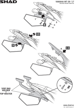 Stelaż sakw półsztywnych Shad do Yamaha MT 09 (2013-2020)
