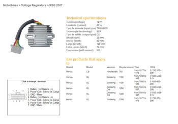 Dze regulator napięcia honda gl1100 80-83, gl1200 84-87 (esr290)