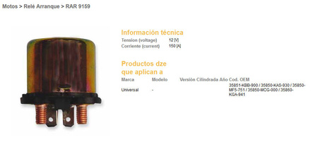 Dze przekaźnik rozrusznika uniwersalny (150a)