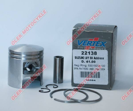 Vertex tłok suzuki morini, derbi (skutery 50 ccm) (42,00mm=+1,00mm) sworzeń 10mm