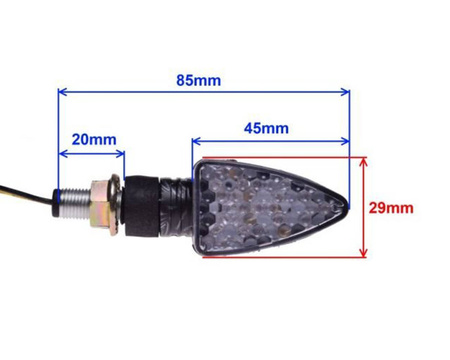 Kierunkowskaz led strzałka prawy tył biały klosz carbon