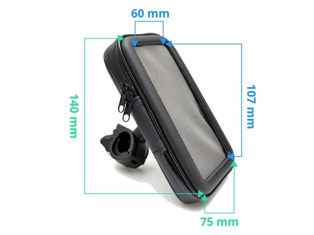 UCHWYT GPS MOTOCYKLOWY NA KIEROWNICĘ 75X140 MM