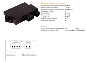 Dze moduł zapłonu cdi yamaha yfm350 warrior 02-04 (oem-5nf-85540-00-00)