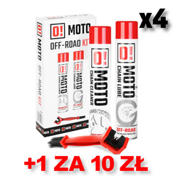 OMOTO ZESTAW 4+1 DO CZYSZCZENIA I SMAROWANIA ŁAŃCUCHA OFF ROAD O! CHAIN CARE AND PROTECTION 2+1 ZESTAW Z SZCZOTKĄ (2 X 750ML) (O!MOTO) (OLE-020) (PAKIET 4+1 ZA 10 ZŁ)