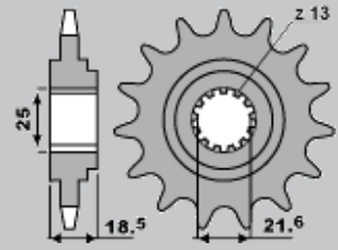 Zębatka przednia 2119 15 kawasaki z 750 '04-'09 (jtf1538.15)