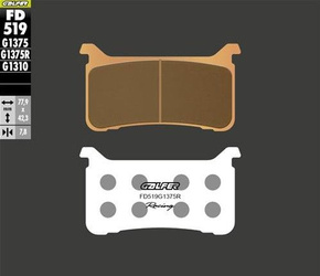 KLOCKI HAMULCOWE KH700 SPIEK METALICZNE (ZŁOTE) SPORT RACIPRZÓD HONDA CBR 600RR '18-; VFR 800 '17-; CROSSRUNNER 800X '17; CB 1000R '18-; CB 1000 HORNET '24-; CB 1100N/RS '17-; CBR 1000RR '17-'25; CMX 1100T REBEL '21-