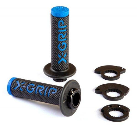 manetki braaaap grips lock-on-grip blue kolor niebieski z adapterami rolgazu