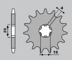 Zębatka przednia 416 13 suzuki rm 80/85 '89-'08 (-1)