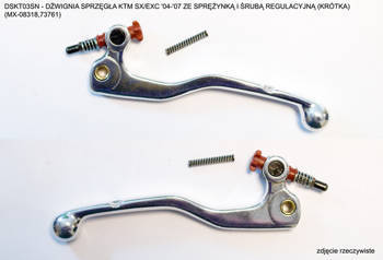 Dźwignia sprzęgła ktm sx/exc '04-'07 ze sprężynką i śrubą regulacyjną (krótka) (mx-08318,73761) = mx-08408