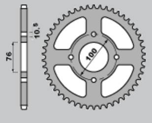 Zębatka tylna 4301 43 (430143) suzuki lt-e lte 250/300/500 '82-'87, ltr lt-r 500 '88-'92 , vl 250 intruder '00-'04 ,gsx-r 250 '87-'89