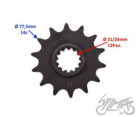Zębatka przód zdawcza 14z 525 do benelli trk 502x