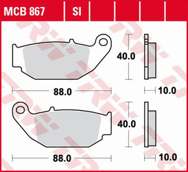Klocki hamulcowe kh629 organic honda cb 125 r / 300 r 18-, crf 250 l 13-17, suzuki gsx-r / s 18-, tył