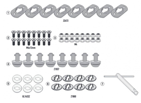 zestaw do konwersji stelaży kufrów bocznych klo9430mk, klo9430cam, klo6710mk oraz klo6710cam na stelaże szybkiego demontażu aprilia tuareg 660 '22, ktm 790/890 adventure, husqvarna norden 901 '22