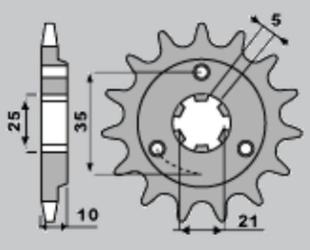 Zębatka przednia 2069 14 suzuki dr 650 se '96-'06, xf 650