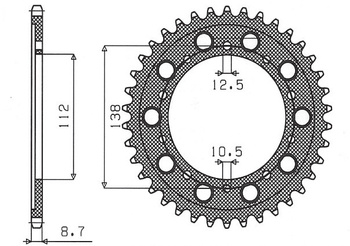 ZĘBATKA TYLNA 4448 44 / 408 44 HONDA CBR 600F '91-'96, CBF 1000 '06-'10, CBR 1100 XX '97-'07 (SC35) (JTR1871.44) (JTR302.44) (ŁAŃC. 530) (4084
