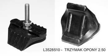 Trzymak opony 2.50 aluminiowy zalany gumą (cały czarny)