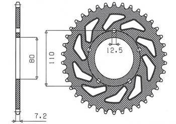 Zębatka tylna 4350 42 honda crf 1000 d/l 16, triumph (jtr1332.42) (łańc. 525) (435042jt)