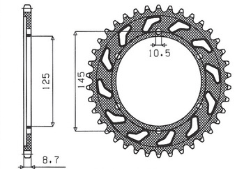 Zębatka tylna 865 46 yamaha fzr 600 '92-'93 (3he) (jtr865.46) (łańc. 530) (86546jt)