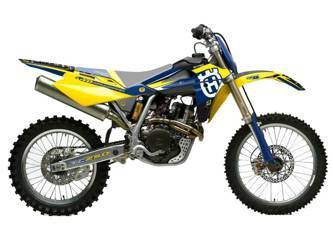 Komplet naklejek (oklein) husqvarna te-tc 250/450/510 '05-'07 dream 4 kolor niebieski/żółty