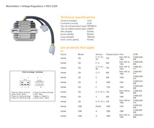 Dze regulator napięcia honda cb750/900/1100 '79-'84 (oem-31600-ma6-000) (esr210) (31600-461-771)