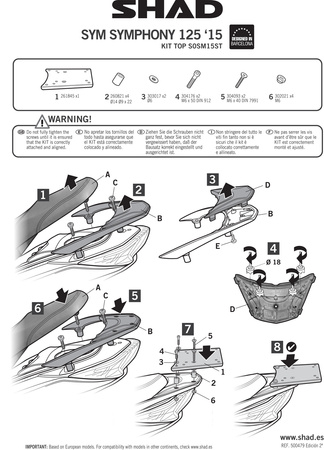 Stelaż kufra tylnego Shad do Sym Symphony 125 ST 2015