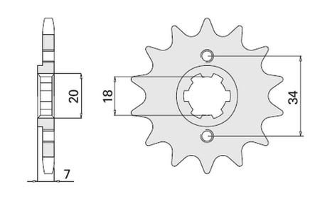 Zębatka przednia 329 13 honda 125r, ca125 rebel (jtf329.13) (329-13)