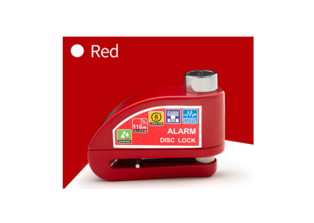 Blokada Antykradzieżowa Disc Lock Z Alarmem 110db Czerwona