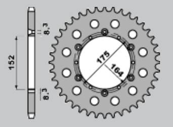 Zębatka tylna aluminiowa kolor czarny 856 48