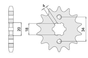 Zębatka przednia 273 13 (a4250328131) (328-13) honda xl-r 125/200 '81-'00