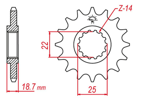 Zębatka przednia 2254 15 ducati 1200 multistrada '10-'20 (jtf743.15)