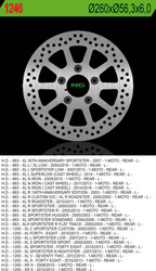 Tarcza hamulcowa tył harley davidson 883/1200 (260x56,3x6) (5x10,5mm)