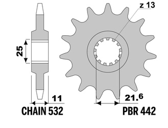 Zębatka przednia 442 17 yamaha fzr 1000 '89-'95, yzf 1000 (jtf584.17)* (łańc. 532)