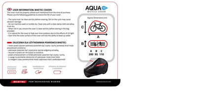 Pokrowiec wodoodporny aquatec na dwa rowery kolor czarny/szary rozmiar m