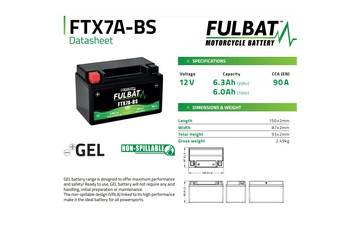 Akumulator Żelowy Bezobsługowy Fulbat Ftx7a-Bs