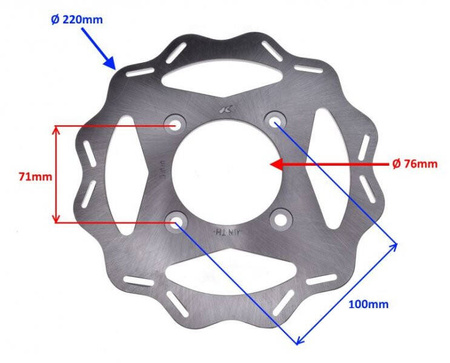 Tarcza hamulca przedniego Kingway Chopper 250 220mm