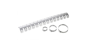 OSŁONA DYFUZORA (KOLANKA WYDECHOWEGO) ALUMINIOWA KOLOR SREBRNY (Z OPASKAMI) (MP645SV)