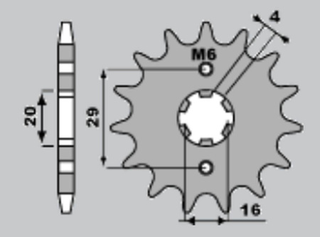 Zębatka przednia 425 15 suzuki ts125 r/x '90-'96, rg125 '92-'96 (-1) (jtf425.15)